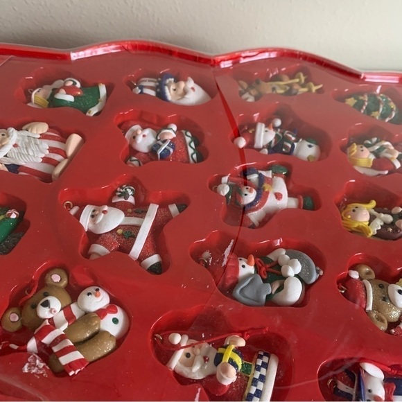 Vintage Mini Christmas Tree Ornaments Snowman Reindeer Penguin Santa Kmart 24PC - Picture 10 of 12